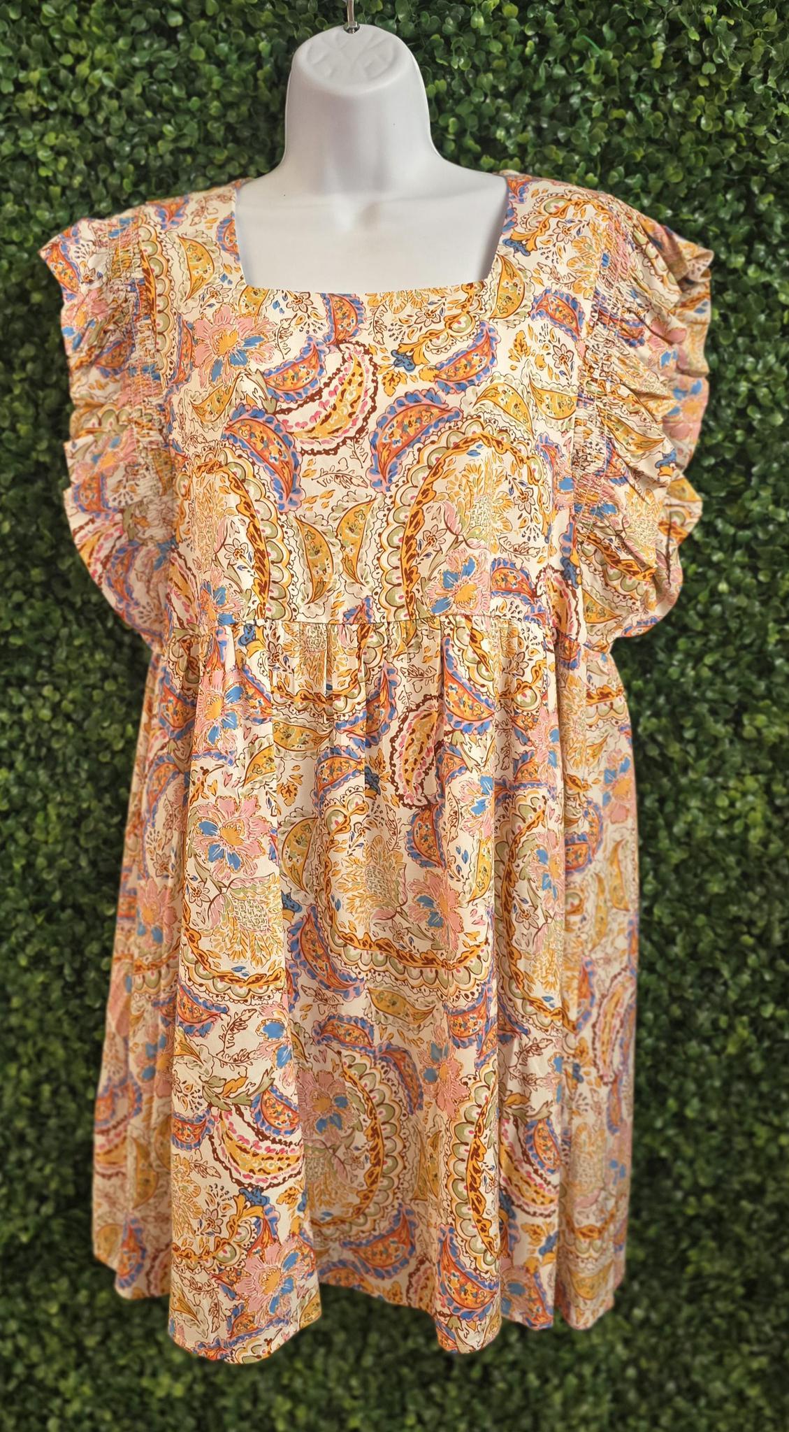 Floral / Paisley Ruffly Dress