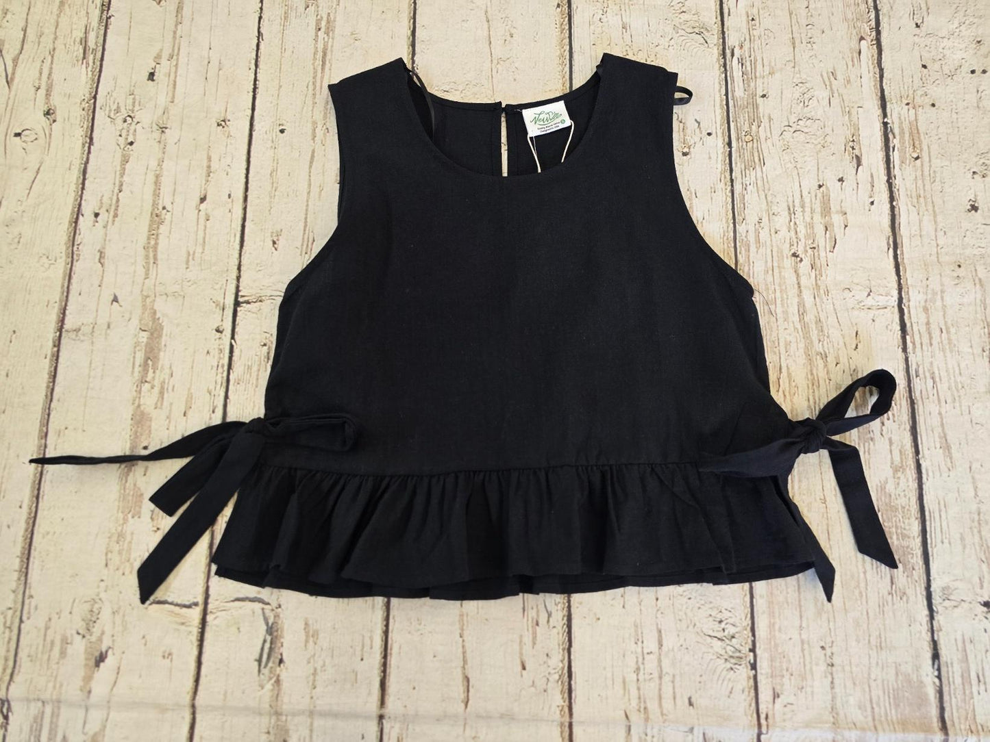 Ruffled Tank Top Blk