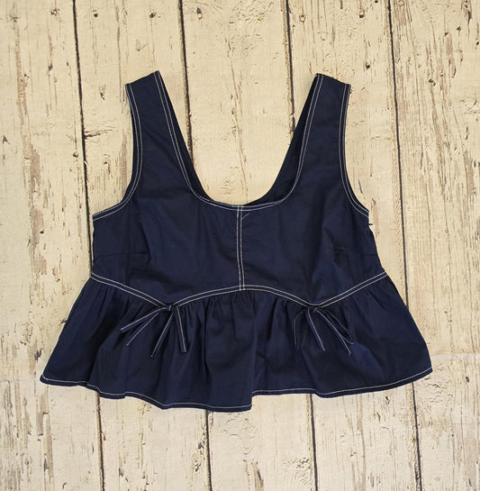 Sleeveless Crop Poplin Top