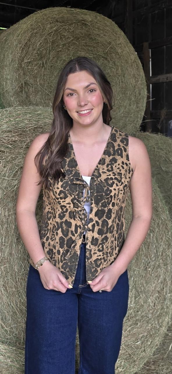 Leopard Denim Vest