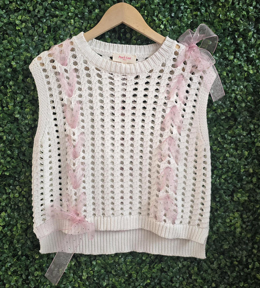Sweater Vest w Pink Bow