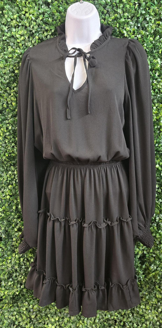Black Puff Sleeve Dress