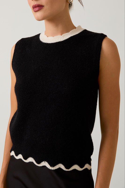 Black & White Scallop Sweater