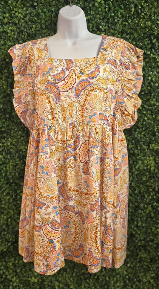 Floral / Paisley Ruffly Dress
